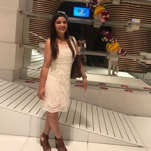 Sold! White crotchet dress from Express